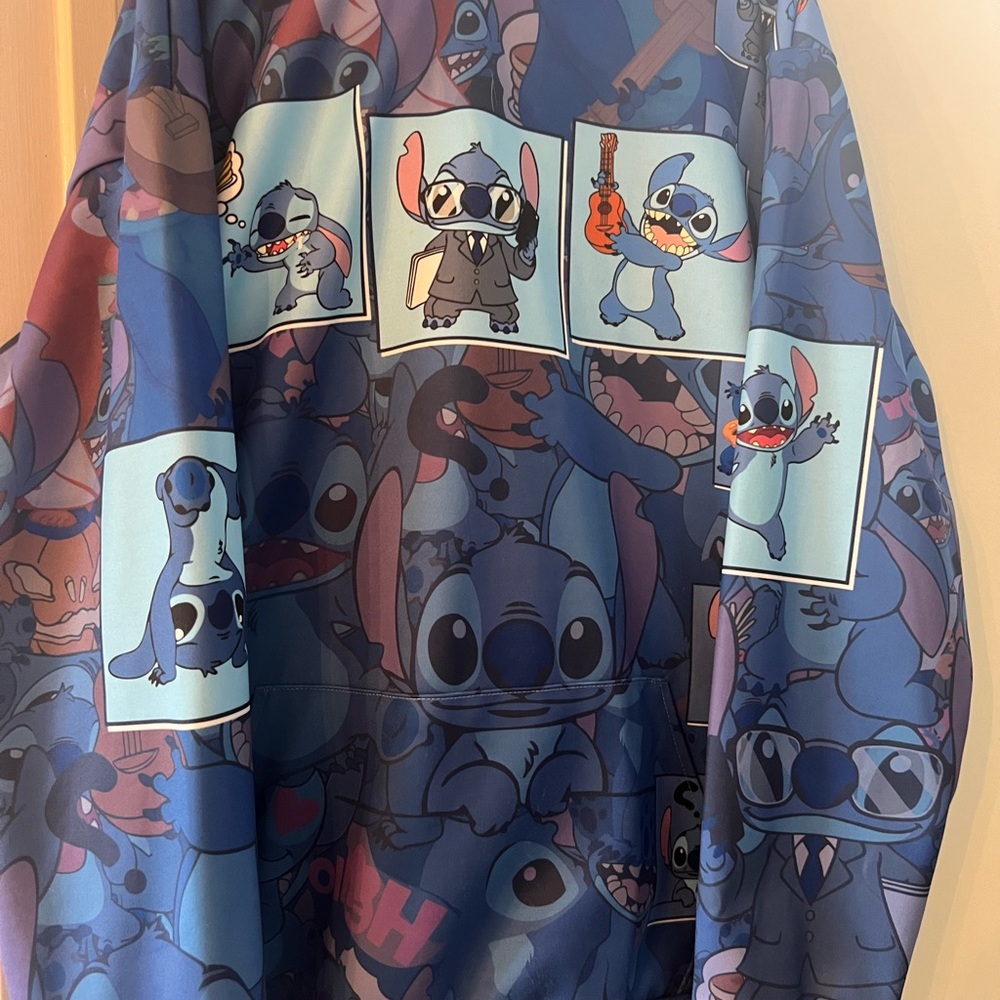 Blue Stitch Graphic Hoodie